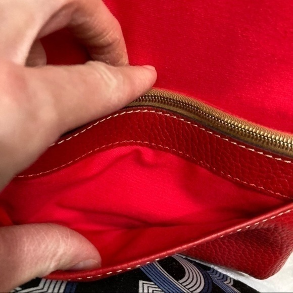Dooney & Bourke red leather wristlet bag